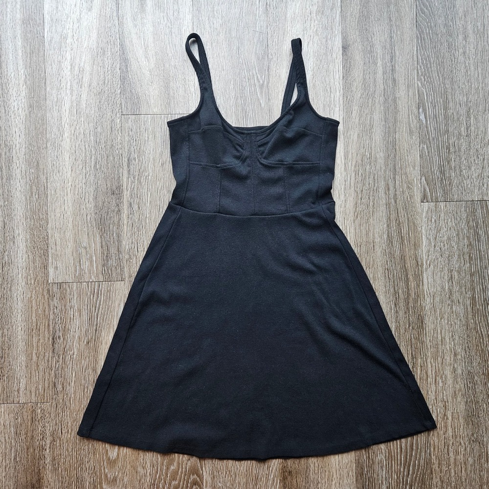 Universal Thread Womens Black Bustier Fit & Flare Mini Skater Dress Small LBD